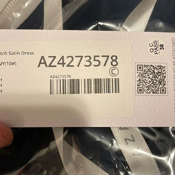 Azazie Navy Elma Stretch Satin Dress - Picture 6 of 6